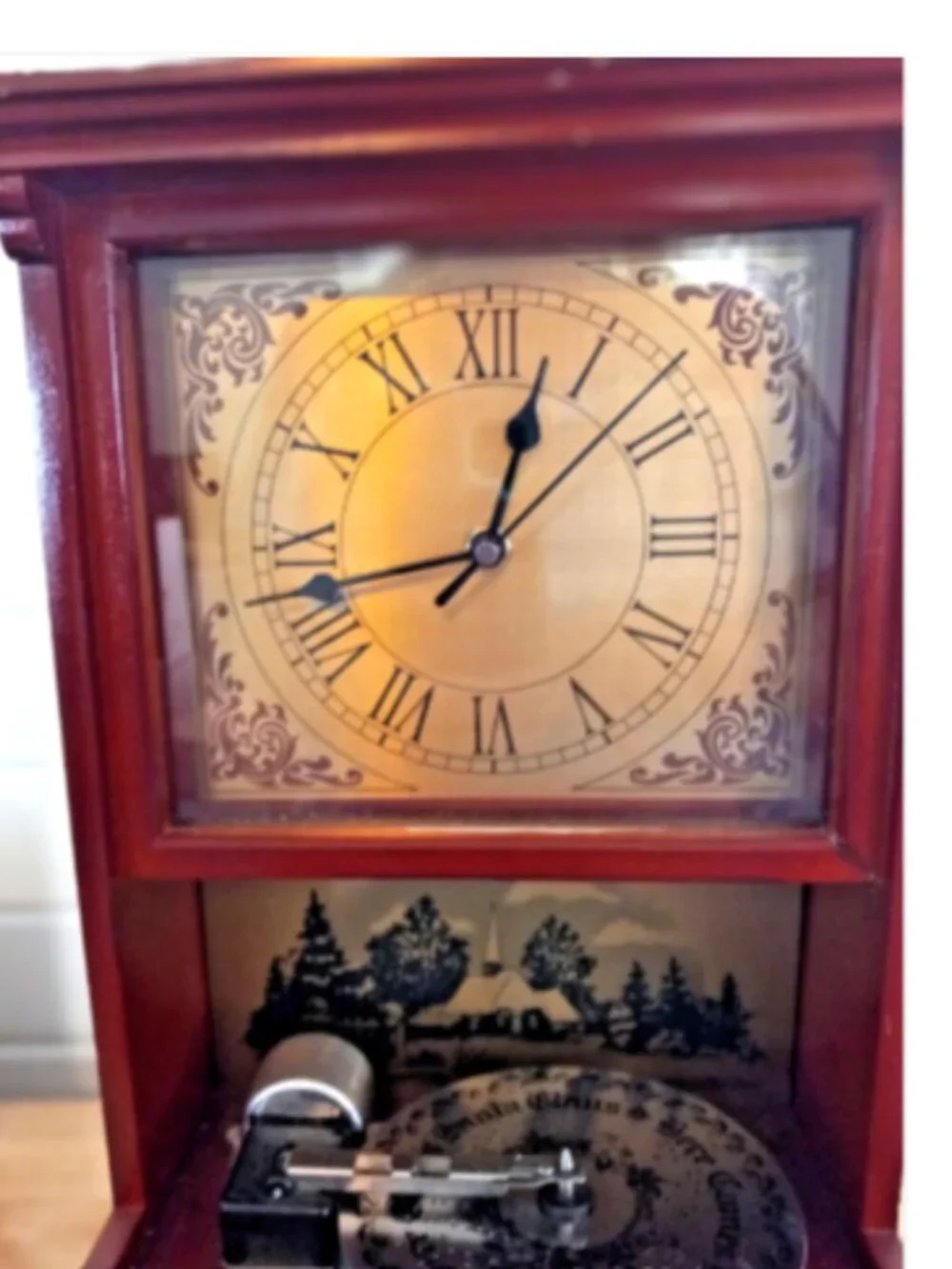 Mr Christmas Symphonium Musical Mantel Clock Music Box Discs Adapter Works Video